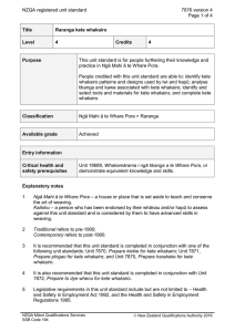 NZQA registered unit standard 7876 version 4  Page 1 of 4