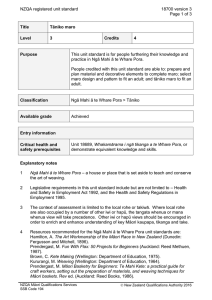NZQA registered unit standard 18700 version 3  Page 1 of 3