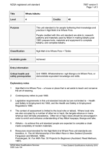 NZQA registered unit standard 7887 version 5  Page 1 of 3