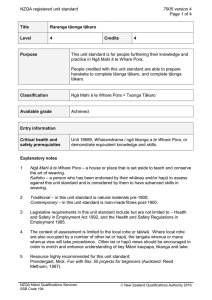 NZQA registered unit standard 7905 version 4  Page 1 of 4