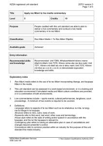 NZQA registered unit standard 20701 version 3  Page 1 of 4