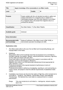 NZQA registered unit standard 20702 version 3  Page 1 of 4