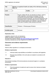 NZQA registered unit standard 2575 version 9  Page 1 of 4