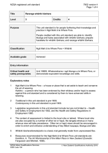 NZQA registered unit standard 7902 version 4  Page 1 of 4