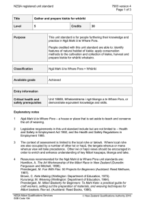 NZQA registered unit standard 7903 version 4  Page 1 of 3