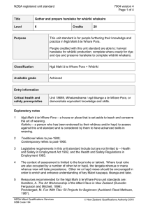 NZQA registered unit standard 7904 version 4  Page 1 of 4