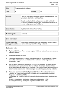 NZQA registered unit standard 7892 version 4  Page 1 of 3