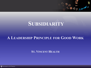 Subsidiarity: A Leadership Principle for Good Work