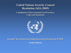 Directory of Good Practices on Resolution 1624