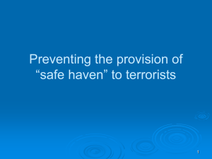 Presentation by CTED Experts: Preventing the provision of safe haven' to terrorists