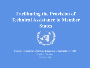 Presentation by CTED Experts: Facilitating the Provision of Technical Assistance to Member States