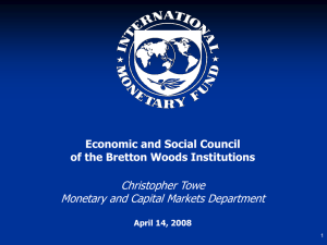 Presentation by Mr. Christopher Towe, Deputy Director, Monetary and Capital Markets Department, IMF