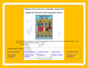 English 651: Rhetorical and Composition Theory