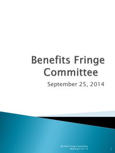 September 25, 2014 Benefits Fringe Committee Meeting 9/25/14 1