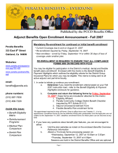 Fall 2007 Adjunct Faculty Open Enrollment Announcement