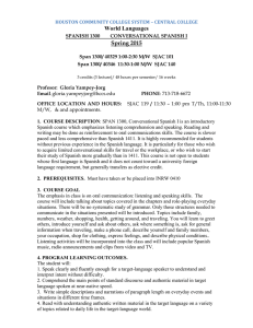 Span 1300 syllabus Spring 2015 glo HOLA QUE TAL.doc