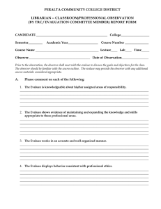 Librarian Classroom/Professional Observation Report Form