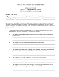 Nurse Faculty Observation Form (for non-Health Discipline Observers)