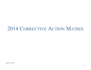 CORRECTIVE ACTION MATRIX June 30 2014