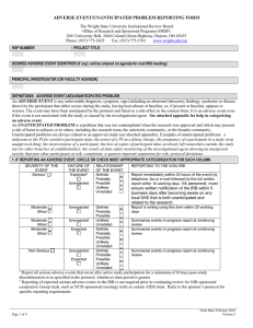 Form for Reporting Adverse Events or Unanticipated Problems (DOC)