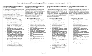 Center Project Post Award Financial Management Roles