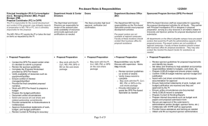 Pre-Award Roles and Responsibilities