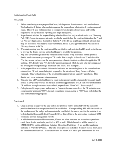 Guidelines for Credit Split