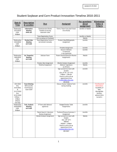 Student Soybean and Corn Product Innovation Timeline 2010-2011