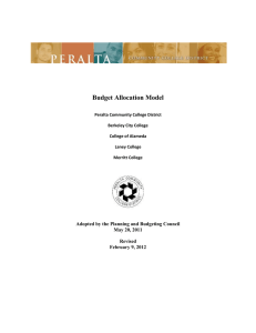 Budget Allocation Model, February 2012