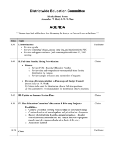AGENDA Districtwide Education Committee District Board Room November 19, 2010, 8:30-10:30am