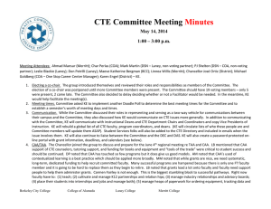 CTE Committee Meeting MINUTES 5 14 2014