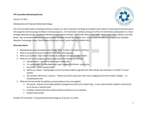 CTE Committee Marketing Retreat Minutes Draft Strategy 1 13 2015