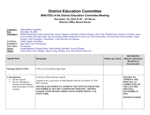 District Education Committee MINUTES of the December 10, 2010, 8:30 – 10:30a.m.