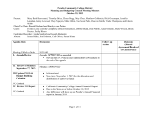 Peralta Community College District Planning and Budgeting Council Meeting Minutes