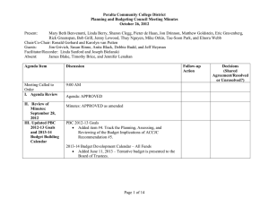 Peralta Community College District Planning and Budgeting Council Meeting Minutes