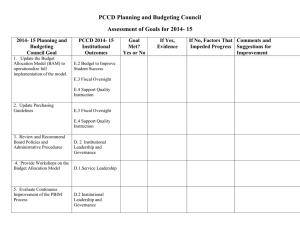 PBC Goals Assessment for 2014-15
