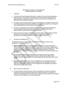 Administrative Procedure 7121 Faculty Hiring Revised as of 10-28-14