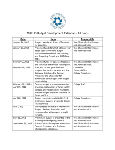 2012-13 Budget Development Calendar