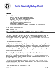 Memo seeking District Service Centers Planning Documents 11-1-11