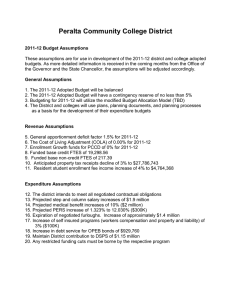 11-12 Adopted Budget Assumptions
