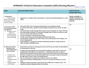 2010 Summary of DEC Meeting Minutes