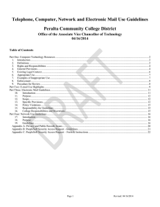 PCCD Telephone Computer Network and Electronic Mail Use Guidelines v1.1 Final Draft