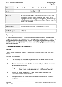 NZQA registered unit standard 17652 version 3  Page 1 of 4