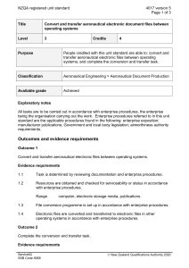 NZQA registered unit standard 4017 version 5  Page 1 of 3