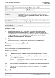 NZQA registered unit standard 4018 version 5  Page 1 of 3