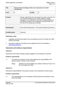 NZQA registered unit standard 20908 version 3  Page 1 of 3