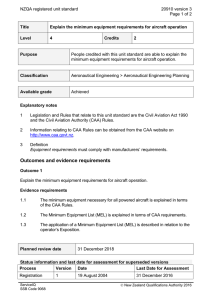 NZQA registered unit standard 20910 version 3  Page 1 of 2