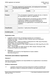 NZQA registered unit standard 21395 version 2  Page 1 of 3