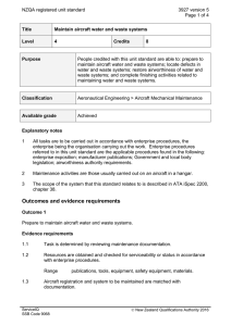 NZQA registered unit standard 3927 version 5  Page 1 of 4