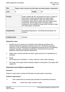 NZQA registered unit standard 3941 version 5  Page 1 of 4